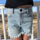 10 Lucky & Blessed Girl's Light Wash Crochet Lace Side Shorts