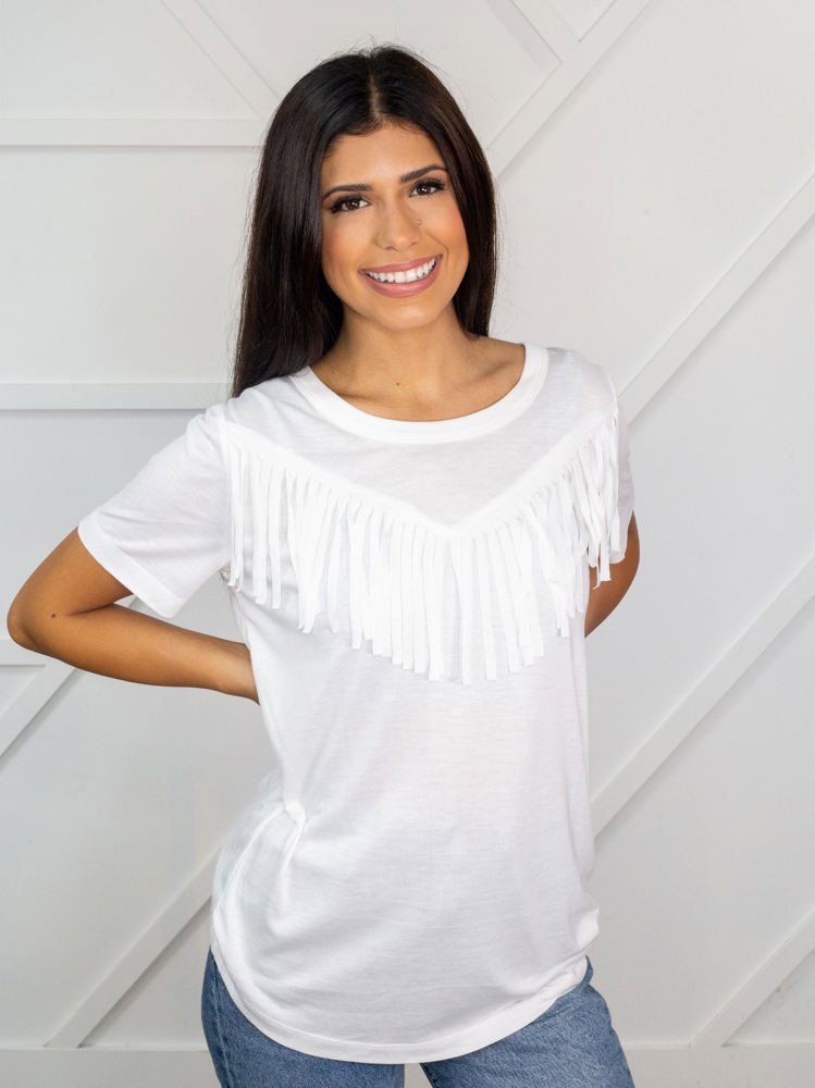 Southern Grace The Right Amount of Western Top, White