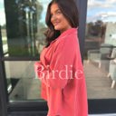  Birdie French Terry Shacket in Coral Red