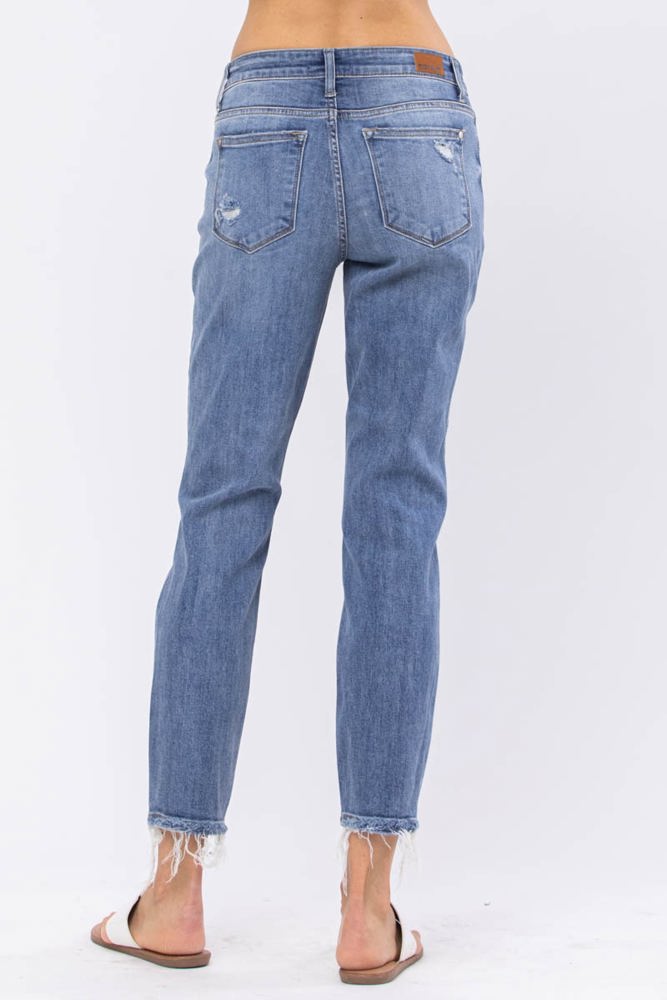 Judy Blue Mid Rise Destroyed Boyfriend Denim 82217