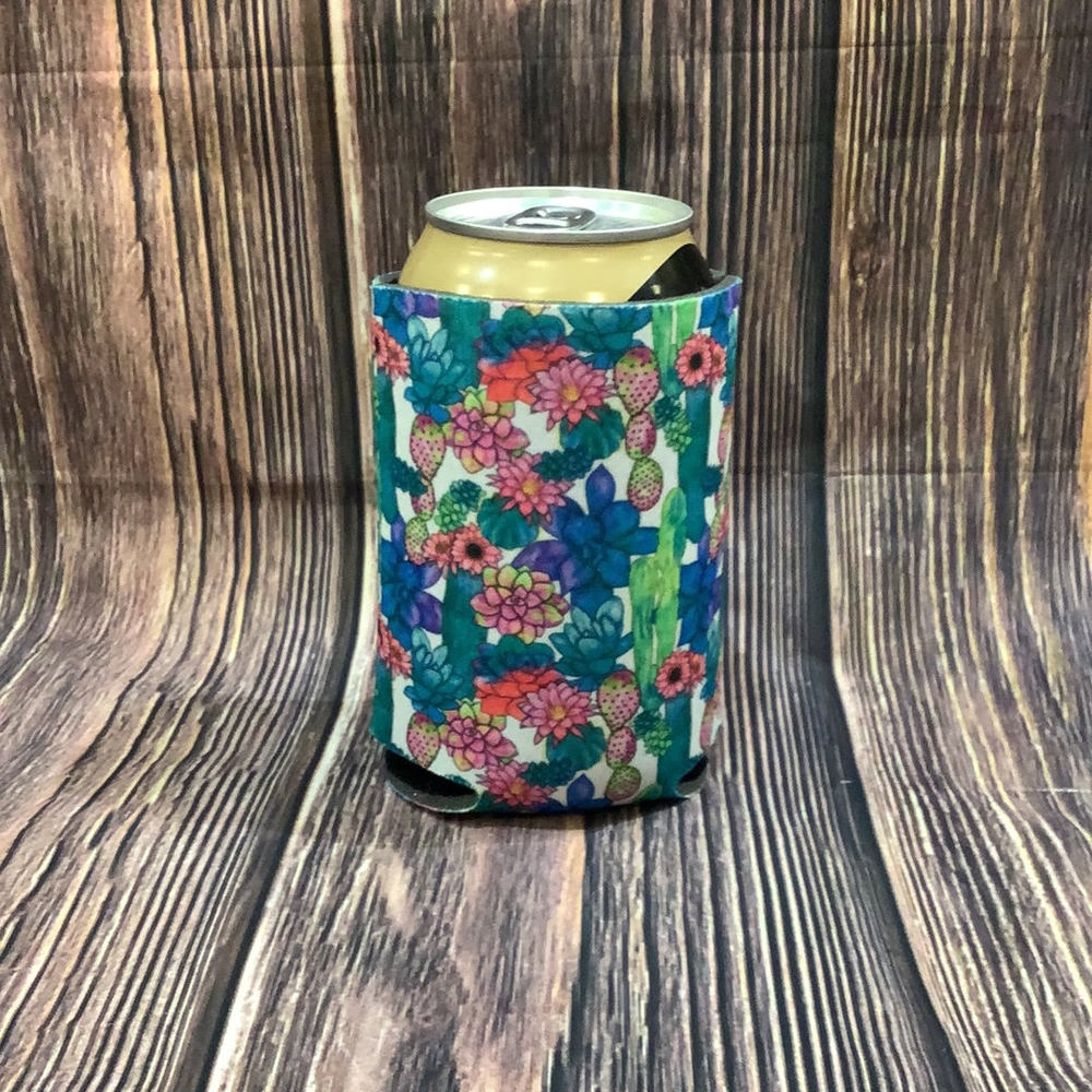 The Swanky Blossom Regular Can Cooler, Flowers & Cactus