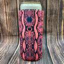  The Swanky Blossom Slim Can Cooler, Pink Snakeskin