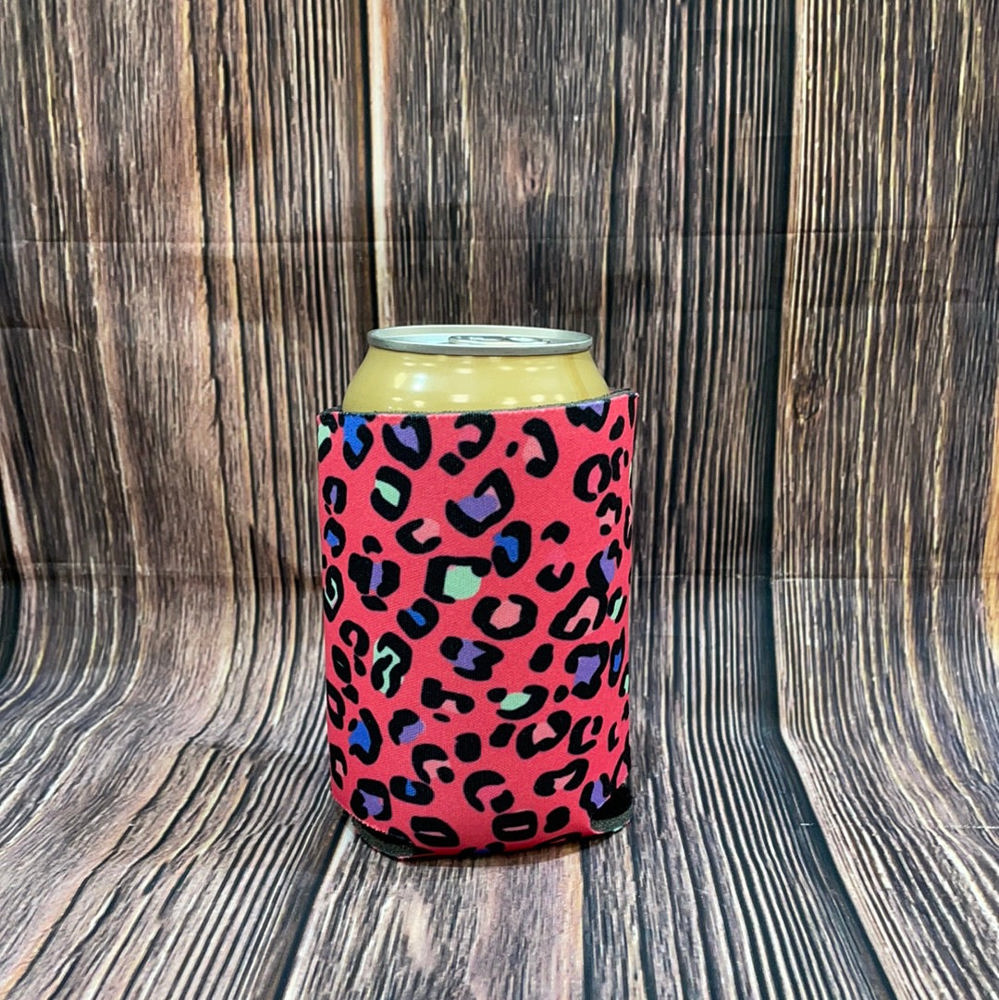 The Swanky Blossom Regular Can Cooler, Pink Leopard