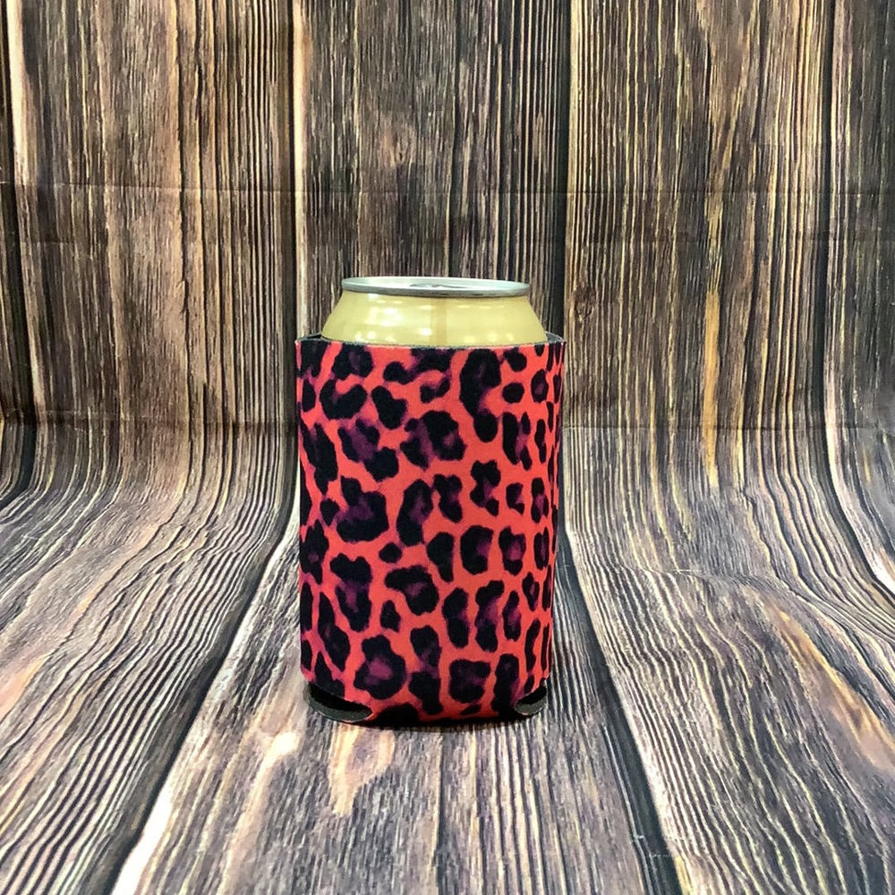 The Swanky Blossom Regular Can Cooler, Pink Leopard