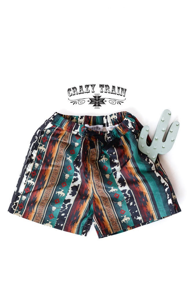 Crazy Train Boy's Raise Em’ Western Shorts