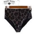  Crazy Train Super Summer Reversible Swim Bottoms, Black & Leopard