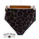  Crazy Train Super Summer Reversible Swim Bottoms, Black & Leopard