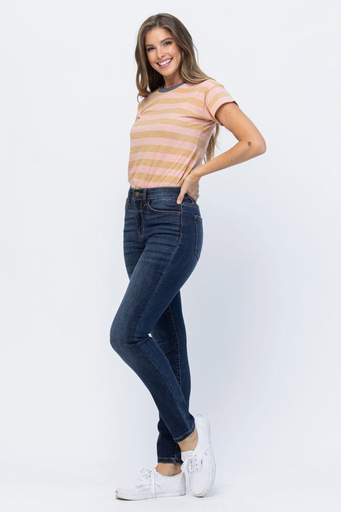 Judy Blue High Waist Relaxed Fit Dark Denim 82325