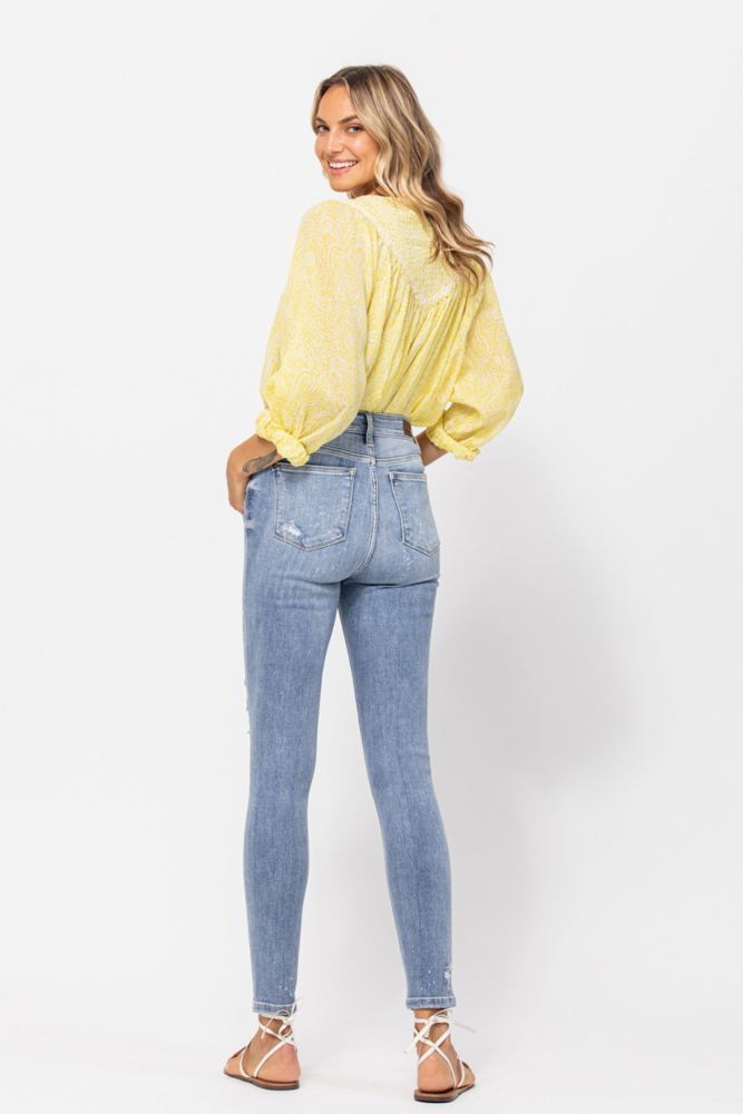 Judy Blue High Waist Skinny Bleached Splash Denim 82293