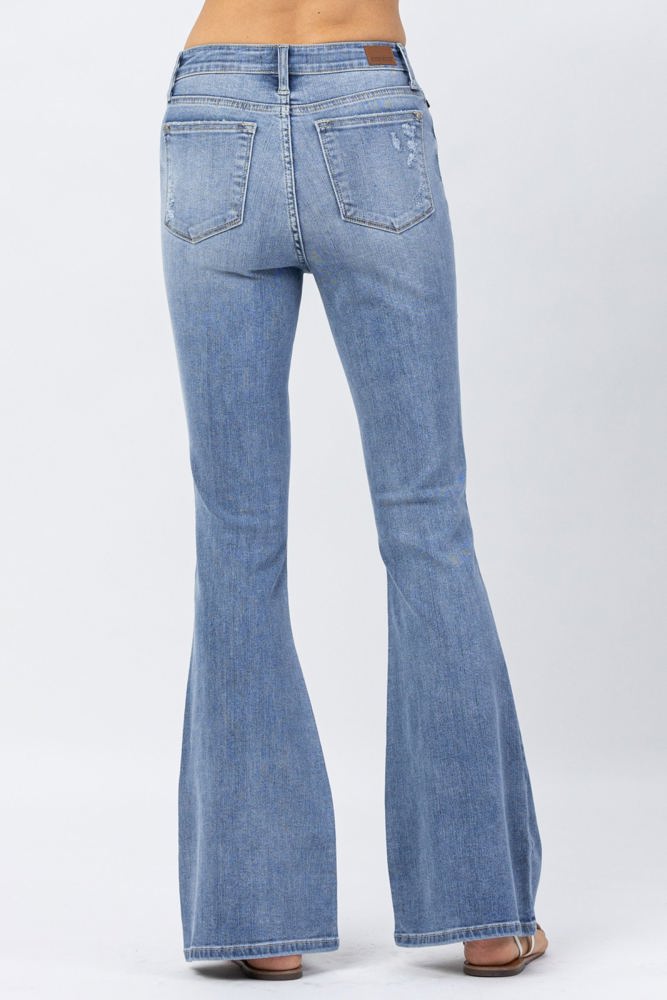 Judy Blue High Waist Destroyed Flare Denim 82377