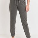  Hello Miz Two-Tone Brushed Terry Maternity Sweatpants, Charcoal