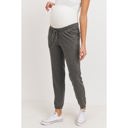  Hello Miz Two-Tone Brushed Terry Maternity Sweatpants, Charcoal