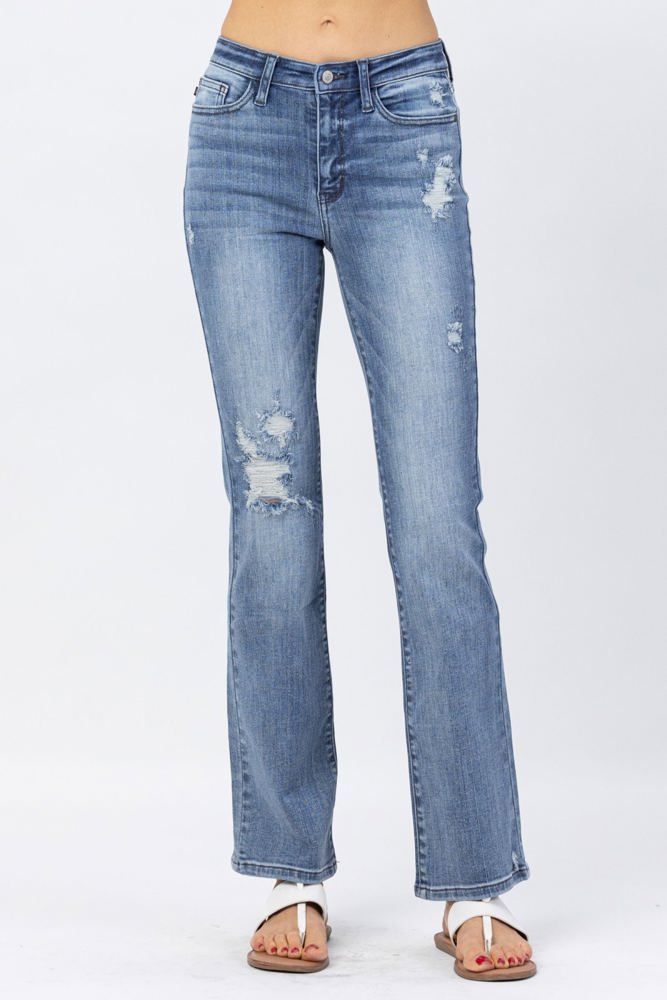 Judy Blue High Waist Destroyed Bootcut Denim 82405