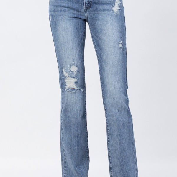 Judy Blue High Waist Destroyed Bootcut Denim 82405