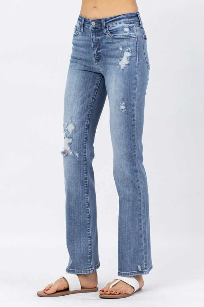 Judy Blue High Waist Destroyed Bootcut Denim 82405 - Plus