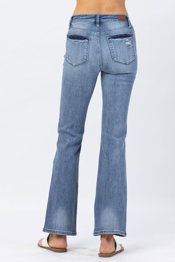 Judy Blue High Waist Destroyed Bootcut Denim 82405 - Plus