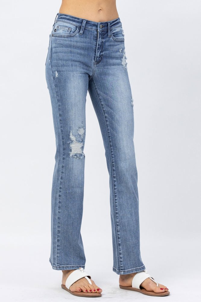 Judy Blue High Waist Destroyed Bootcut Denim 82405 - Plus