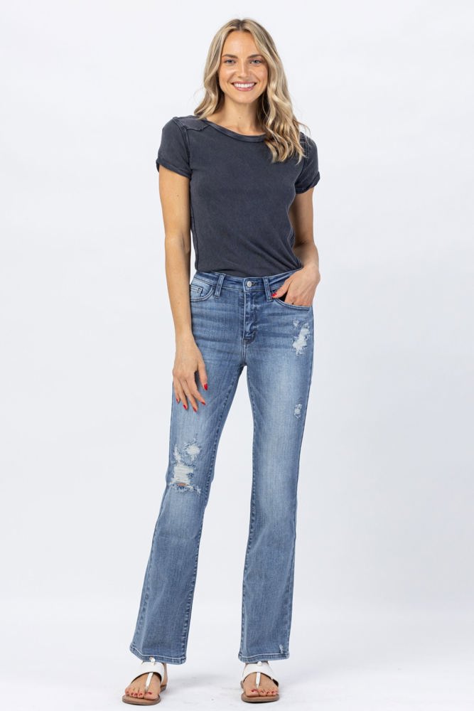 Judy Blue High Waist Destroyed Bootcut Denim 82405 - Plus