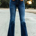  Southern Grace The Hannah High Rise Dark Wash Shark Bite Flare Denim