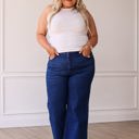  Southern Grace The Dakota High Rise True Blue Wide Leg with Fray Hem Denim LK-1206