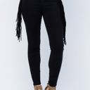  Judy Blue High Waist Side Fringe Skinny Jegging Denim 88497, Black