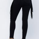  Judy Blue High Waist Side Fringe Skinny Jegging Denim 88497, Black