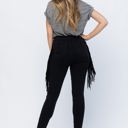  Judy Blue High Waist Side Fringe Skinny Jegging Denim 88497, Black