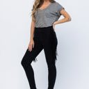  Judy Blue High Waist Side Fringe Skinny Jegging Denim 88497, Black