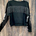  Southern Grace Midnight Rodeo Long Sleeve Fringe Top, Black Cow