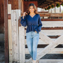  Southern Grace Beyond the Blue Horizon Long Sleeve Top, Navy