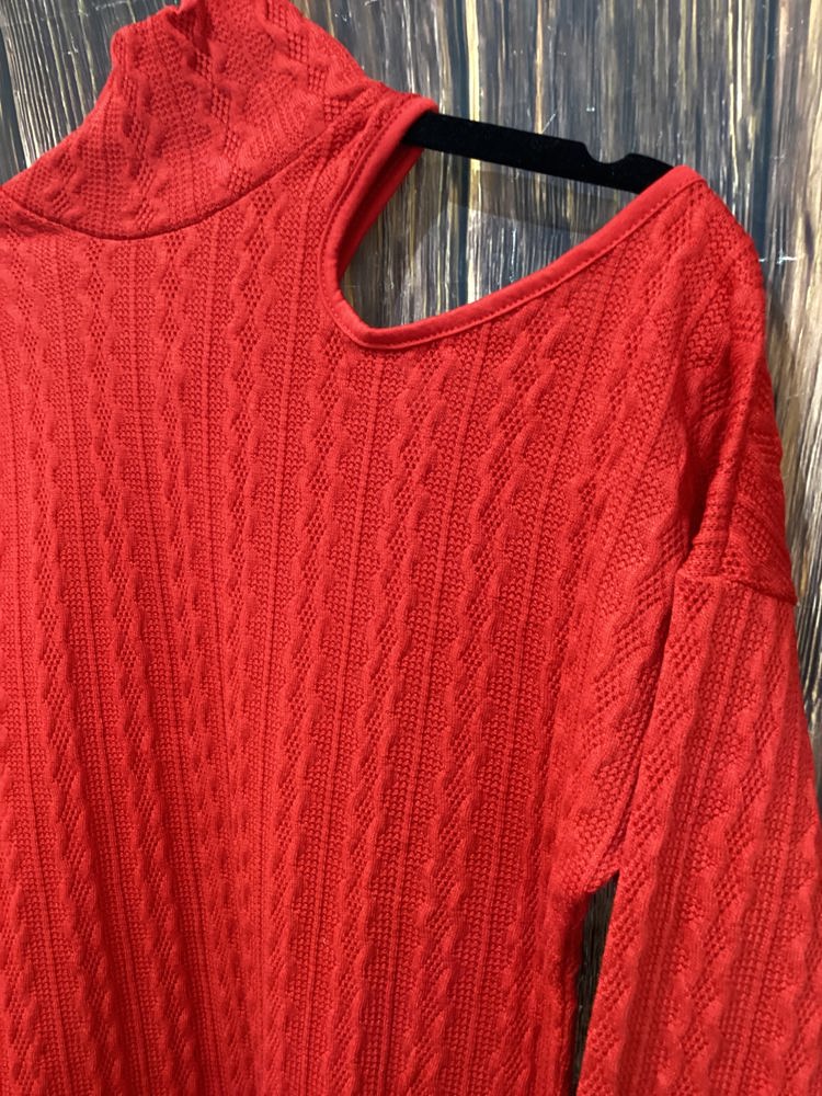 Southern Grace Off the Shoulder Sweater, Red