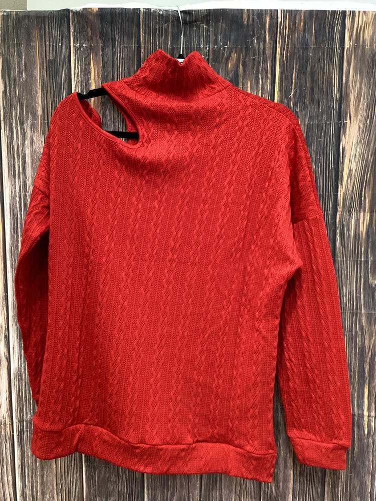 Southern Grace Off the Shoulder Sweater, Red