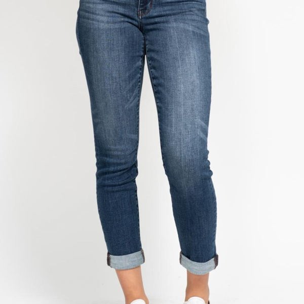 Judy Blue Basic Mid-Rise Cuffed Slim Denim 82428