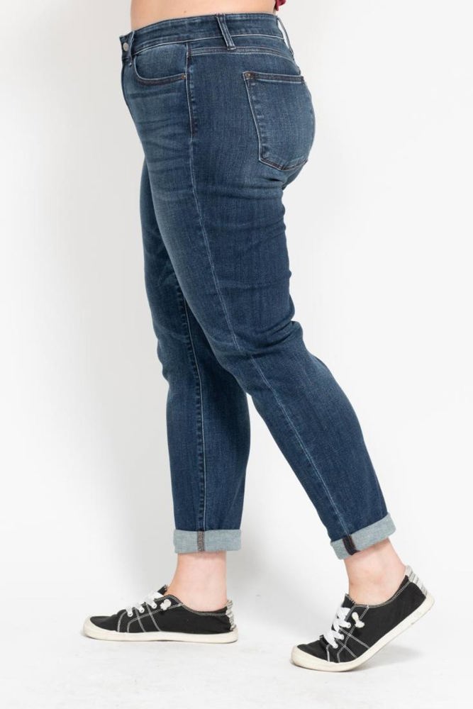 Judy Blue Basic Mid-Rise Cuffed Slim Denim 82428 - Plus