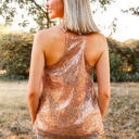  Southern Grace Stop The Show Sequin Tank Top in Rose Gold