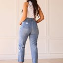  Southern Grace The Savannah Mid Rise Straight Fit Distressed Denim