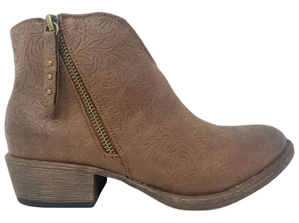 Very G "Divine Tooled" Tan Bootie