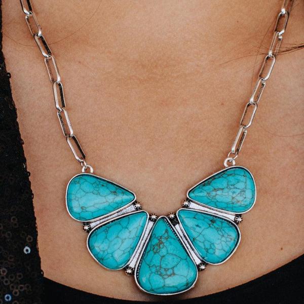 Ashlyn Rose Moth To The Flame Turquoise Stone Necklace