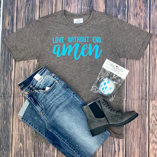 Texas True Threads "Love without end, Amen" Tee, Charcoal 