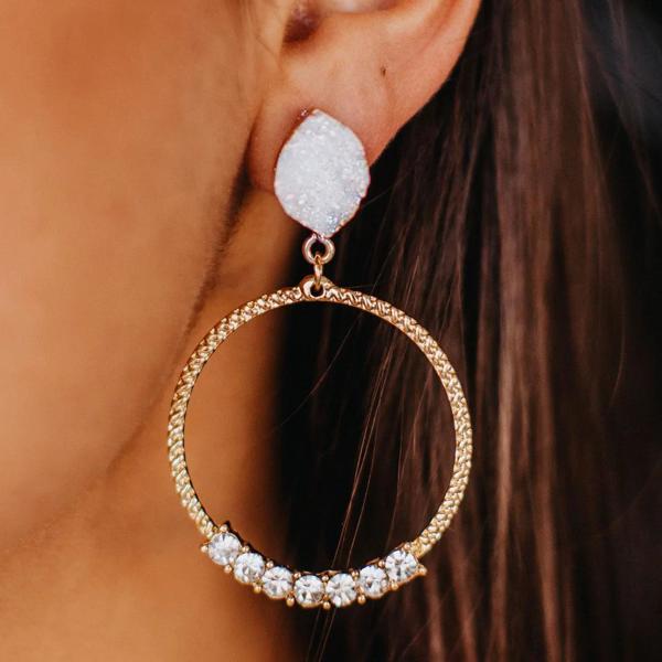 Ashlyn Rose Read the Stars Earrings in White