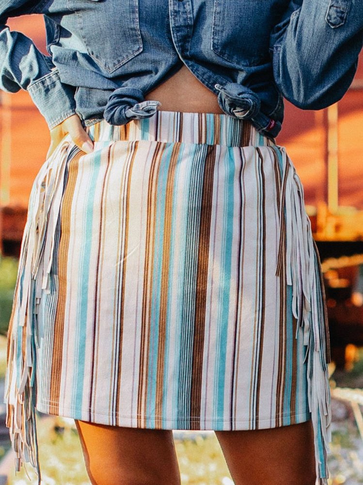 Southern Grace Rodeo Ready Fringe Skirt