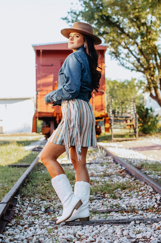 Southern Grace Rodeo Ready Fringe Skirt