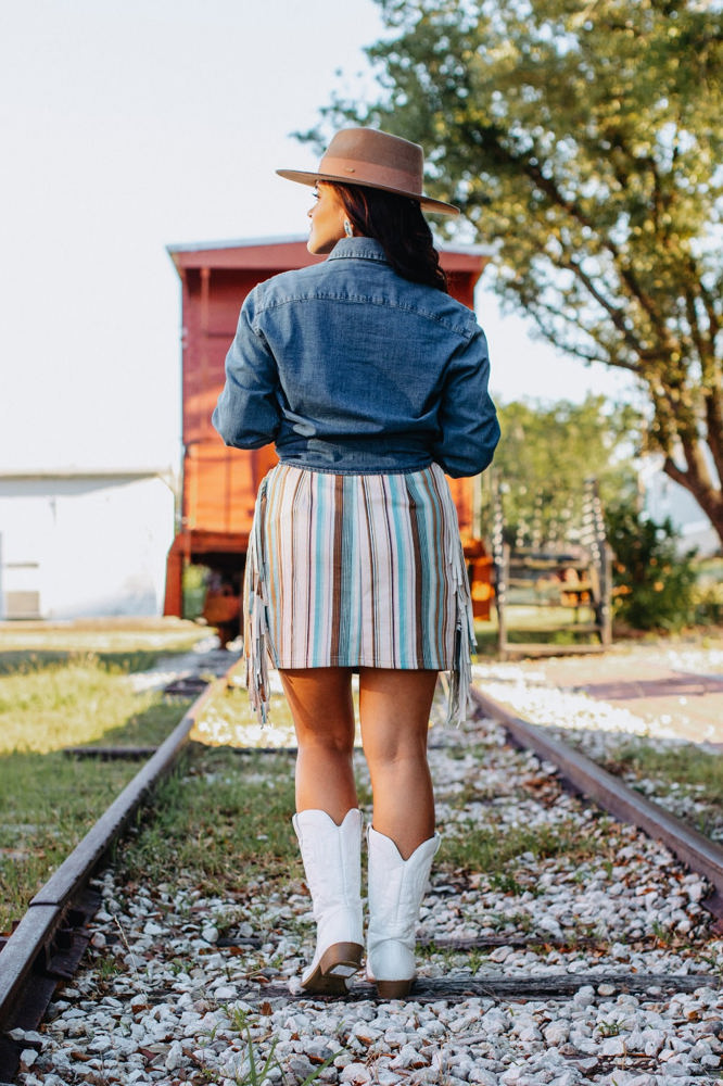 Southern Grace Rodeo Ready Fringe Skirt