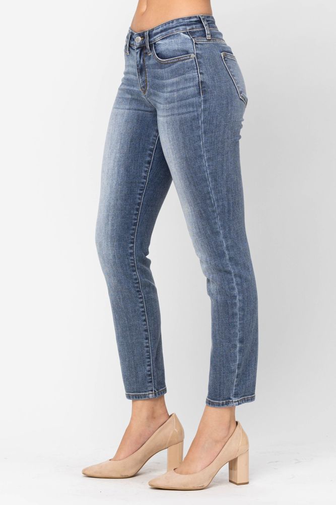 Judy Blue Mid-Rise Classic Slim Denim 82180 - Plus