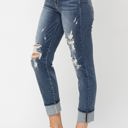  Judy Blue Mid-Rise Cuffed Destroyed Boyfriend Denim 82427 - Plus