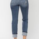  Judy Blue Mid-Rise Cuffed Destroyed Boyfriend Denim 82427 - Plus