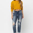  Judy Blue Mid-Rise Cuffed Destroyed Boyfriend Denim 82427 - Plus