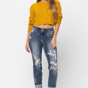  Judy Blue Mid-Rise Cuffed Destroyed Boyfriend Denim 82427 - Plus