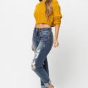  Judy Blue Mid-Rise Cuffed Destroyed Boyfriend Denim 82427