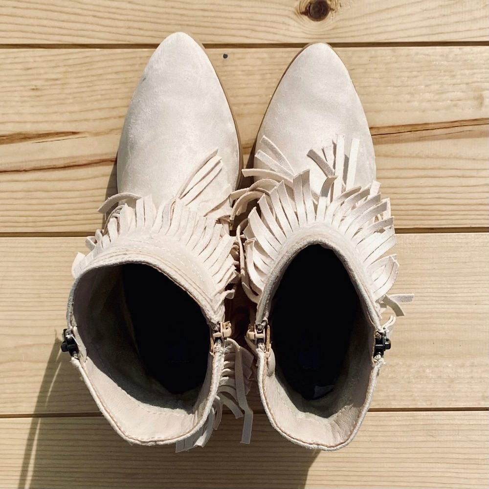 Very G "Dunes" Cream Bootie with Fringe